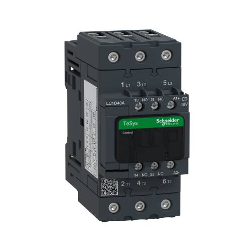 Schneider Electric LC1D40AED TeSys Deca Kontaktör 3 Kutup 40A AC3 48VDC - 1