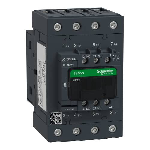 Schneider Electric LC1DT80AFD TeSys Deca Kontaktör 4 Kutup 80A AC1 110VDC 4NA - 1