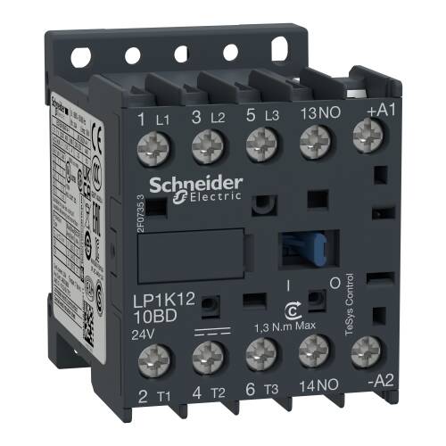 Schneider Electric LP1K1210BD TeSys K Kontaktör 3 Kutup 12A AC3 24VDC 1NA - 1