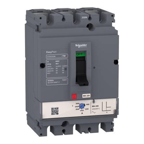 Schneider Electric LV510450 Devre Kesici Easypact Cvs250N 50Ka 415Vac'De 25A Ma Açtırma Ünitesi 3P3D - 1